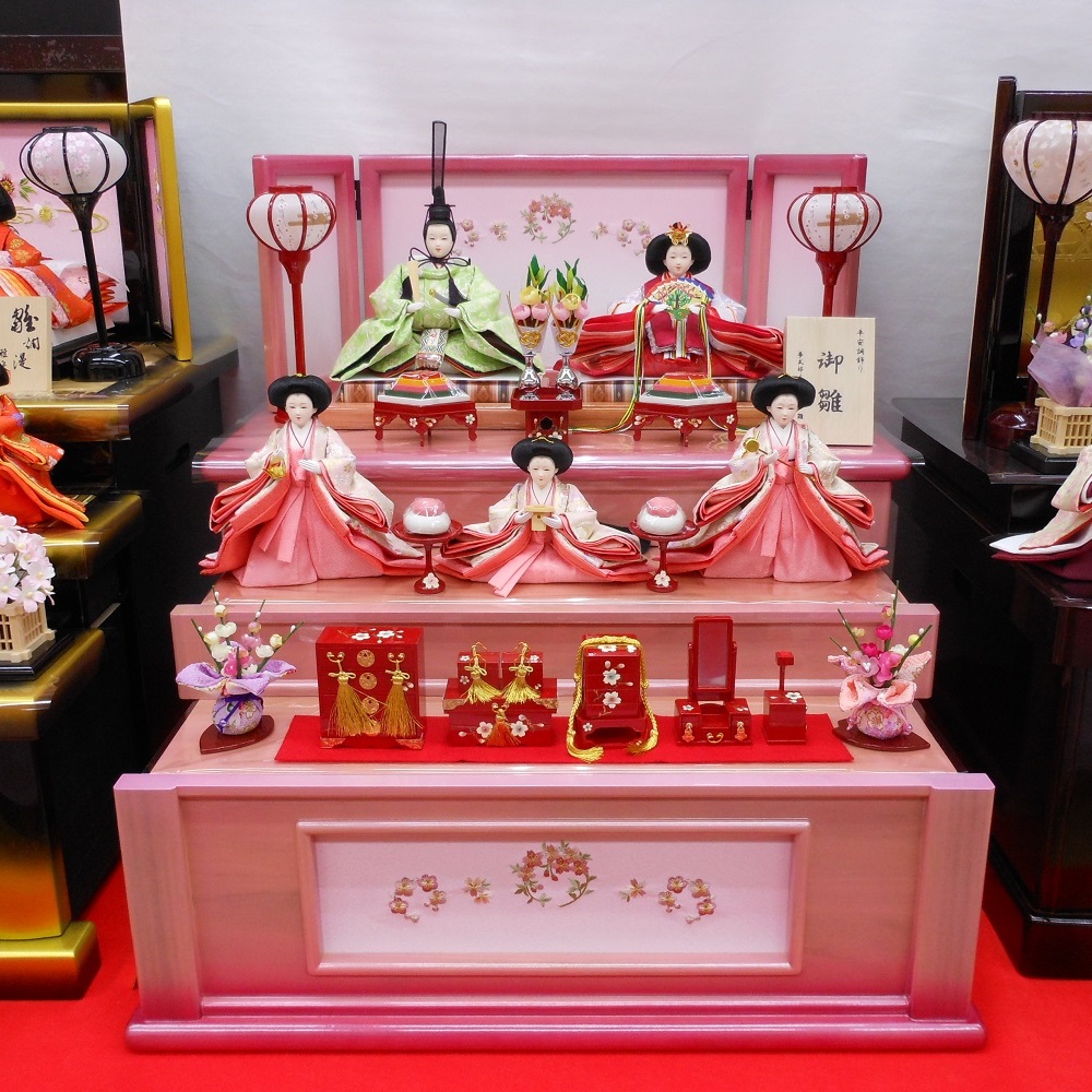 雛人形 五人収納飾り 引出式 茨城県 ひたちなか市 節句人形専門店 人形の桜井 水戸市 那珂市 東海村 日立市 常陸太田市 常陸大宮市